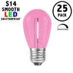 Pink S14 LED Plastic Filament Medium Base e26 Bulbs  - 25pk