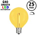 Yellow - G40 - Plastic Filament LED Replacement Bulbs - 25 Pack