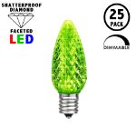 Lime Green C9 LED Replacement Bulbs 25 Pack 