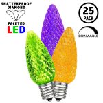 Lime/Purple/Orange C9 LED Replacement Bulbs 25 Pack 