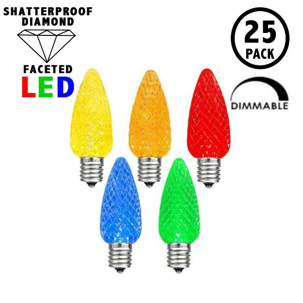 Multi C9 LED Replacement Bulbs 25 Pack