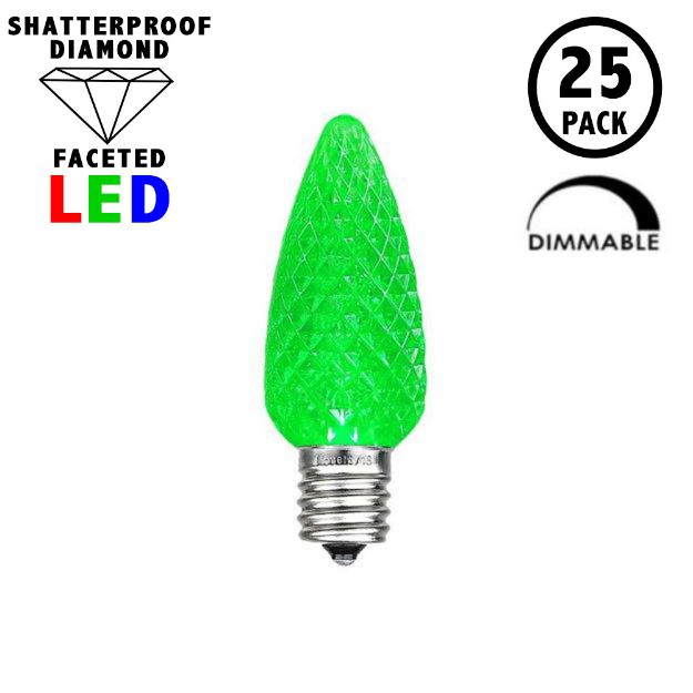 Green C7 LED Replacement Bulbs 25 Pack