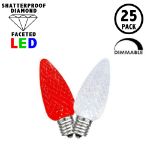 Red/Pure White C7 LED Replacement Bulbs 25 Pack