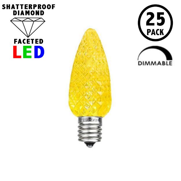 Yellow C7 LED Replacement Bulbs 25 Pack