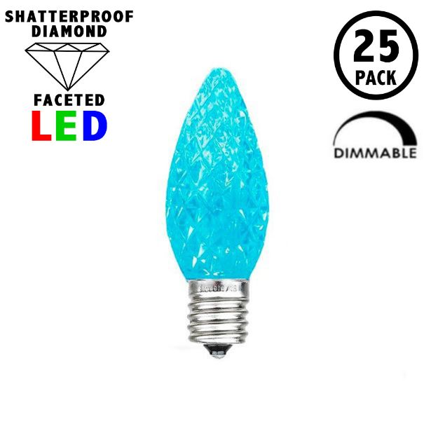 Teal C7 LED Replacement Bulbs 25 Pack