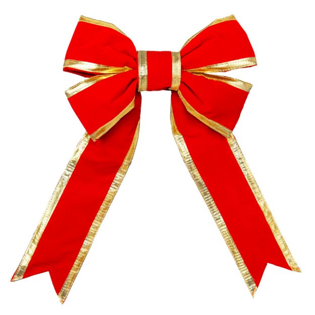 12" Red w/Gold Trim 3D Bow