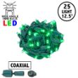 Coaxial 25 LED Green 6" Spacing Green Wire