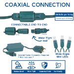 Coaxial 25 LED Multi 6" Spacing Green Wire