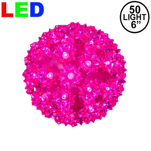 50 Pink LED 6" Sphere