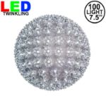 100 Twinkle LED 7.5" Sphere Pure White