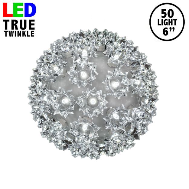 50 *NEW* True Twinkle Pure White LED 6" Sphere