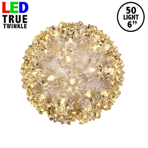 50 *NEW* True Twinkle Warm White LED 6" Sphere