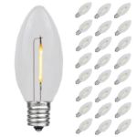 Warm White C9 LED Plastic Filament Replacement Bulbs 25 Pack 