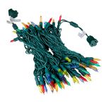 70 Light Traditional T5 Multi LED Mini Lights Green Wire