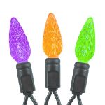 Purple/Lime/Orange 70 LED C6 Strawberry Mini Lights Commercial Grade Black Wire