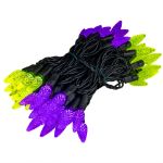 Purple and Lime 70 LED C6 Strawberry Mini Lights Commercial Grade Black Wire