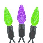 Purple and Lime 70 LED C6 Strawberry Mini Lights Commercial Grade Black Wire