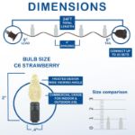 Teal 70 LED C6 Strawberry Mini Lights Commercial Grade on Green Wire