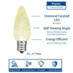 C9 Pro Decorator Kit - 250' LED Diamond Faceted Warm White Green Wire w/12" Bulb Spacing