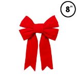 8" Red 3D Velvet Bow