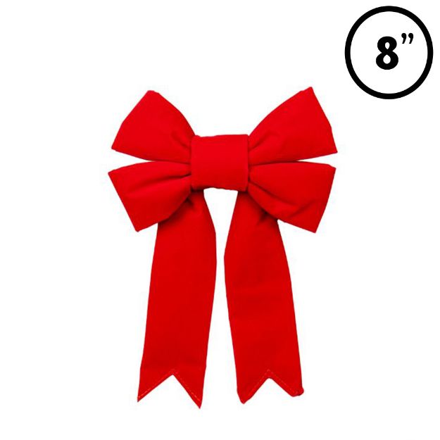 8" Red 3D Velvet Bow