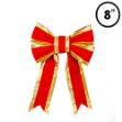 8" Red w/Gold Trim 3D Bow