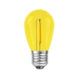 Yellow S14 LED Plastic Filament Medium Base e26 Bulbs  - 5pk