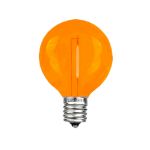 Orange LED G50 Plastic Filament LED Globe Bulbs - 25pk