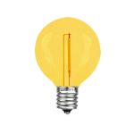 Yellow LED G50 Plastic Filament LED Globe Bulbs - 25pk