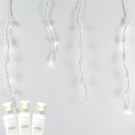 *NEW* True Twinkle Warm White LED Icicle Lights on White Wire 70 Bulbs