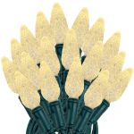 Warm White 100 LED C6 Strawberry Mini Lights Commercial Grade Green Wire