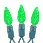 Green 100 LED C6 Strawberry Mini Lights Commercial Grade Green Wire