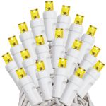 50 LED Yellow LED Christmas Lights 11' Long on White Wire