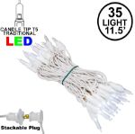 35 Light Traditional T5 Pure White LED Mini Lights White Wire