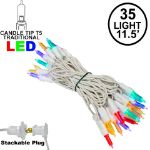 35 Light Traditional T5 Multi LED Mini Lights White Wire