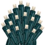 Coaxial 100 LED Warm White 4" Spacing Green Wire