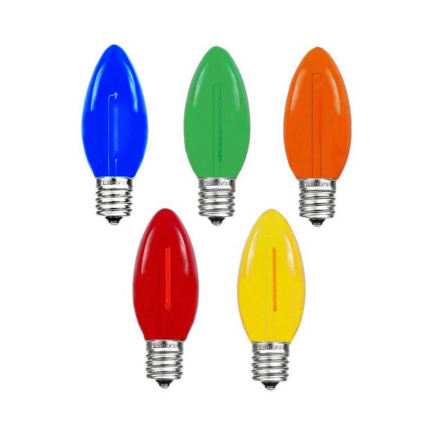25 Pack C9 LED Outdoor Christmas Replacement Bulbs, Warm White, C9/E17 Base - Picture 27 of 48