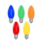 Multi C9 LED Plastic Filament Replacement Bulbs 25 Pack 