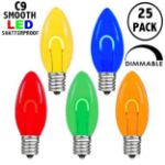 Multi C9 U-Shaped LED Plastic Flex Filament Replacement Bulbs 25 Pack 