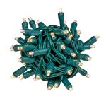 Commercial Grade Wide Angle 50 LED Old Color Warm White (19WW) 17' Long on Green Wire