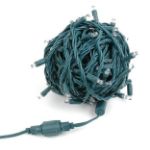 Coaxial 100 LED Old Color Warm White (19WW) 6" Spacing Green Wire
