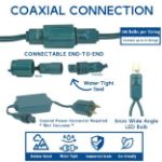 Coaxial 100 LED Old Color Warm White (19WW) 6" Spacing Green Wire