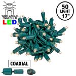 Coaxial 50 LED Old Color Warm White (19WW) 4" Spacing Green Wire