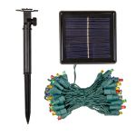 Multi LED Solar Powered Lights 50 Light String 3" Green Wire