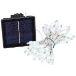 Pure White LED Solar Powered Lights 50 Light String 3" Spacing White Wire