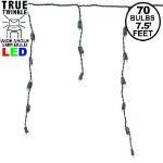 *NEW* True Twinkle Pure White LED Icicle Lights on Green Wire 70 Bulbs