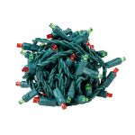 Commercial Grade Wide Angle 50 LED Red/Lime Green 25' Long on Green Wire