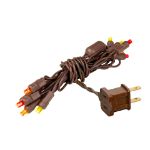 10 Light Non Connectable Yellow/Red/Orange  LED Mini Lights Brown Wire