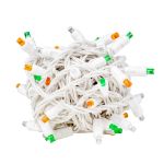 Commercial Grade Wide Angle 50 LED Green/White/Orange 25' Long on White Wire