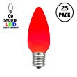 C9 - Red - Ceramic (plastic) LED Replacement Bulbs - 25 Pack